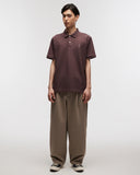Cotton Pique Polo Tee in Brown