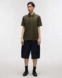 Cotton Pique Polo Tee in Olive