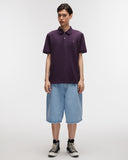 Cotton Pique Polo Tee in Burgundy