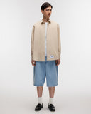 Oversized Long Sleeve Shirt in Khaki