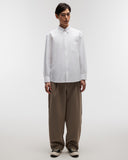 Button Down Long Sleeve Shirt in White