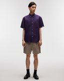 Button Down Short Sleeve Shirt in Royal Purple