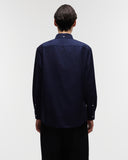 Button Down Long Sleeve Shirt in Navy