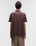 Cotton Pique Polo Tee in Brown