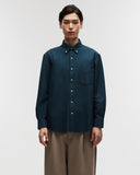 Button Down Long Sleeve Shirt in Forest Green