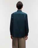 Button Down Long Sleeve Shirt in Forest Green