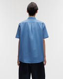 Oversized Short Sleeve Shirt in Steel Blue