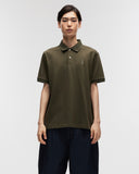 Cotton Pique Polo Tee in Olive