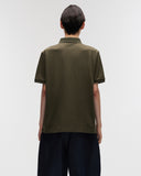 Cotton Pique Polo Tee in Olive