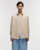 Oversized Long Sleeve Shirt in Khaki