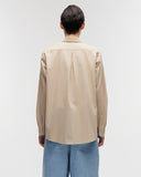 Oversized Long Sleeve Shirt in Khaki