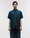 Button Down Short Sleeve Shirt in Forest Green
