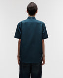 Button Down Short Sleeve Shirt in Forest Green