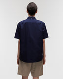 Button Down Short Sleeve Shirt in Navy
