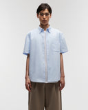 Button Down Short Sleeve Shirt in Light Blue