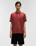 Cotton Pique Polo Tee in Brick