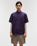 Button Down Short Sleeve Shirt in Royal Purple