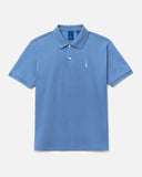 Cotton Pique Polo Tee in Blue