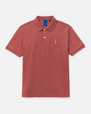 Cotton Pique Polo Tee in Brick