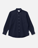Button Down Long Sleeve Shirt in Navy