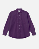 Button Down Long Sleeve Shirt in Royal Purple