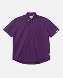 Button Down Short Sleeve Shirt in Royal Purple