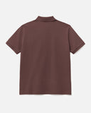 Cotton Pique Polo Tee in Brown