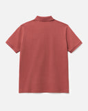Cotton Pique Polo Tee in Brick