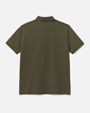 Cotton Pique Polo Tee in Olive