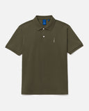 Cotton Pique Polo Tee in Olive