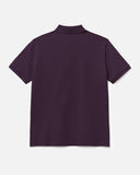 Cotton Pique Polo Tee in Burgundy