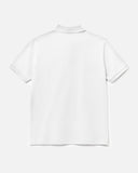 Cotton Pique Polo Tee in White