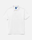 Cotton Pique Polo Tee in White