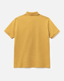 Cotton Pique Polo Tee in Mustard