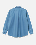 Oversized Long Sleeve Shirt in Steel Blue