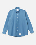 Oversized Long Sleeve Shirt in Steel Blue