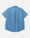 Oversized Short Sleeve Shirt in Steel Blue